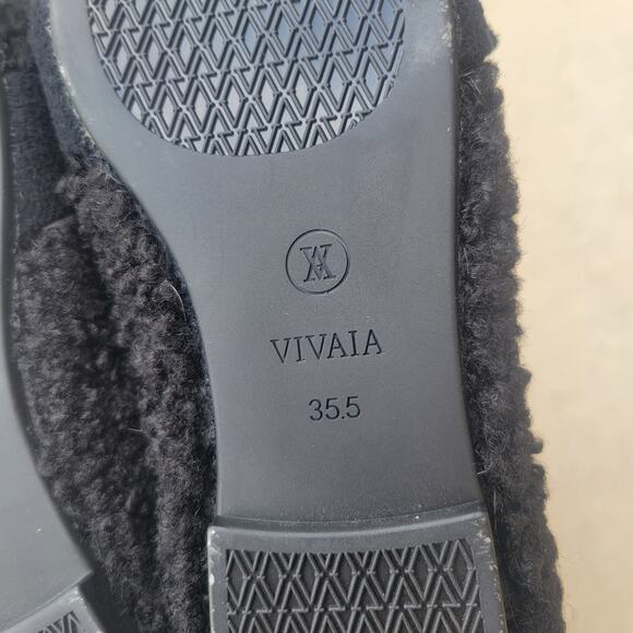 Vivaia Audrey Round Toe Sherpa Loafers Black Womens 5.5 PRICED LOW TO SELL. - Picture 7 of 10